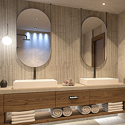 ein Badezimmer Entwurf für Hotel Lürzerhof