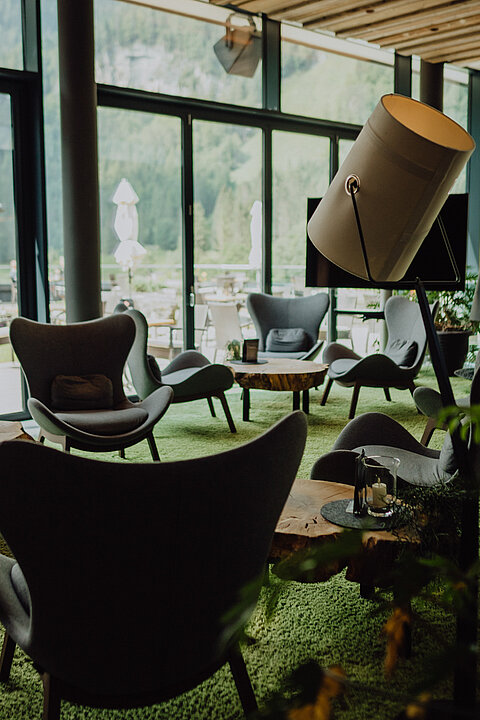 Die gemütliche Lounge im Hotel Lürzerhof