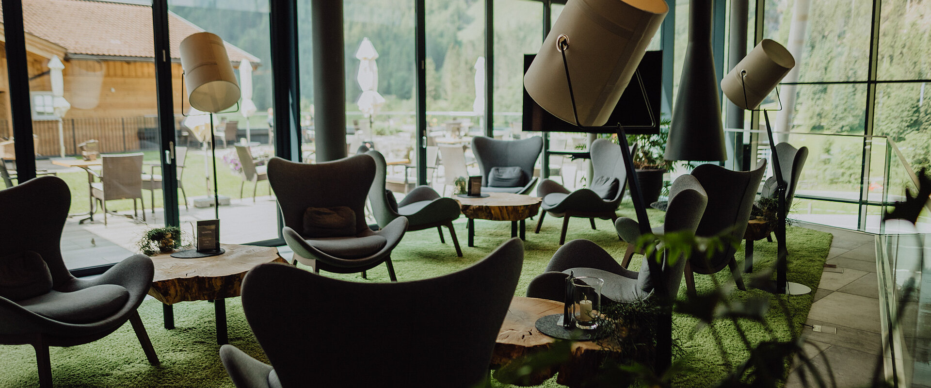 Die gemütliche Lounge im Hotel Lürzerhof