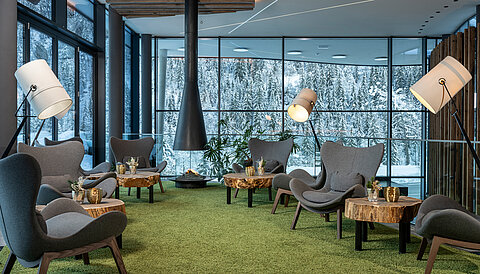Die gemütliche Lounge im Lürzerhof