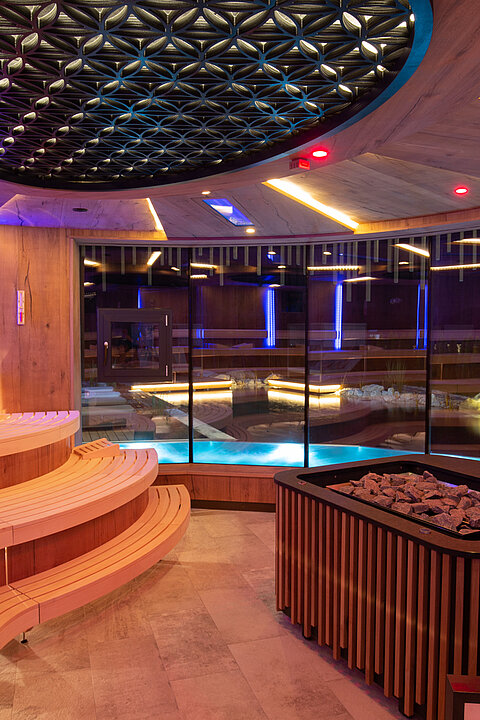 Eine Sauna im Wellnesshotel Lürzerhof in Salzburg