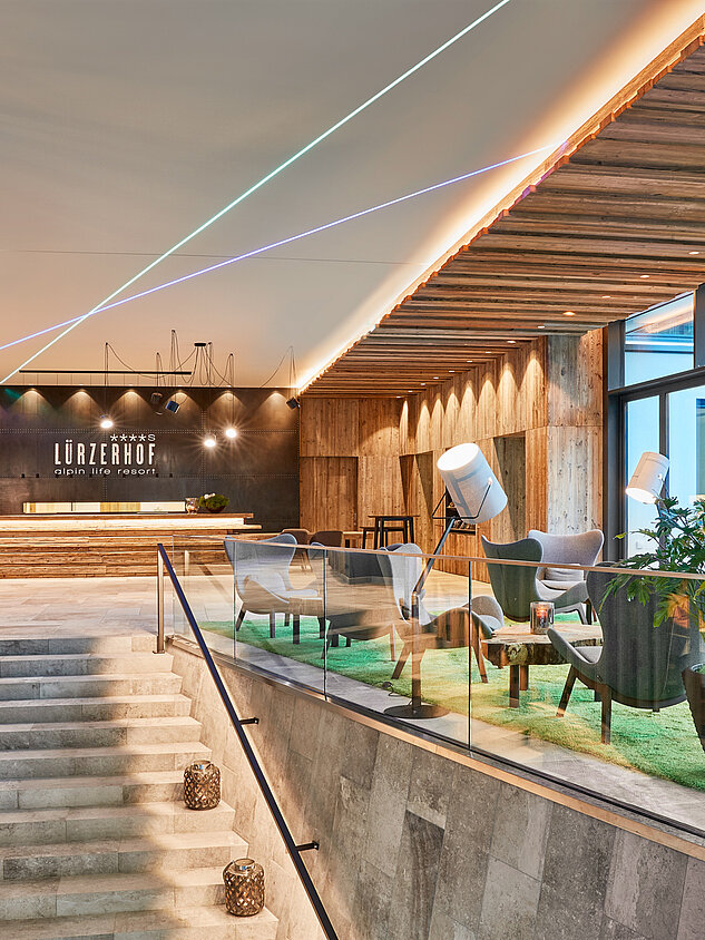 Die Rezeption des Wellnesshotels Lürzerhof in Salzburg