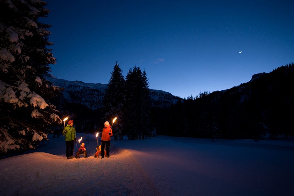 Fackelwanderung - Freizeitmöglichkeit auf der Gnadenalm in Obertauern